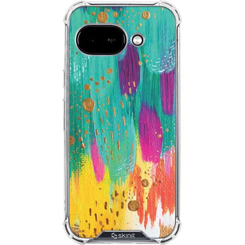 Turquoise Brush Stroke by Etta Vee Google Pixel 9a Clear Case